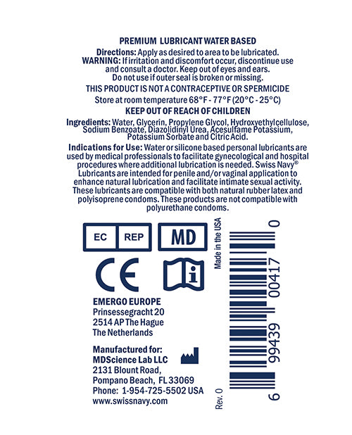 swiss-navy-water-based-lube-1-oz-bottle image