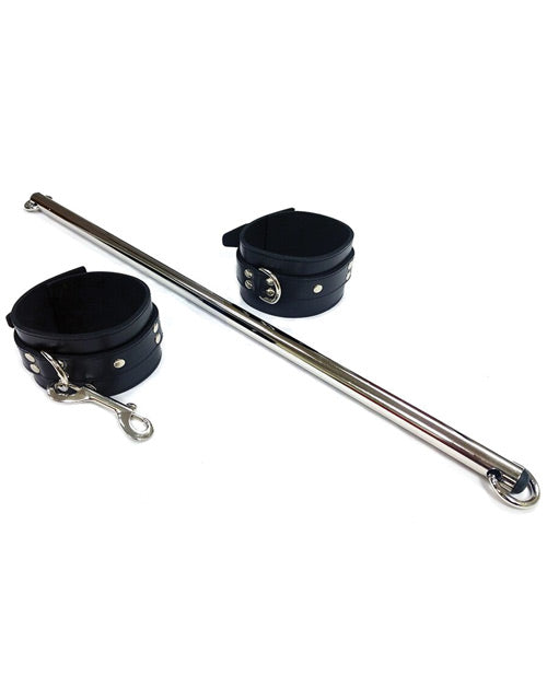 Rouge Leather Leg Spreader Bar w/Black Cuffs