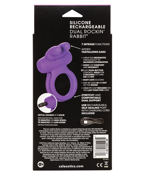 silicone-rechargeable-rockin-rabbit-enhancer-purple image
