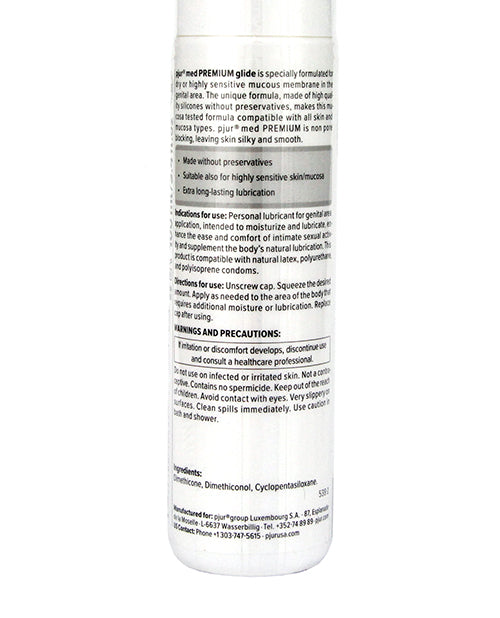 Pjur Med Premium Glide Concentrated Silicone Personal Lubricant - 100 ml Bottle