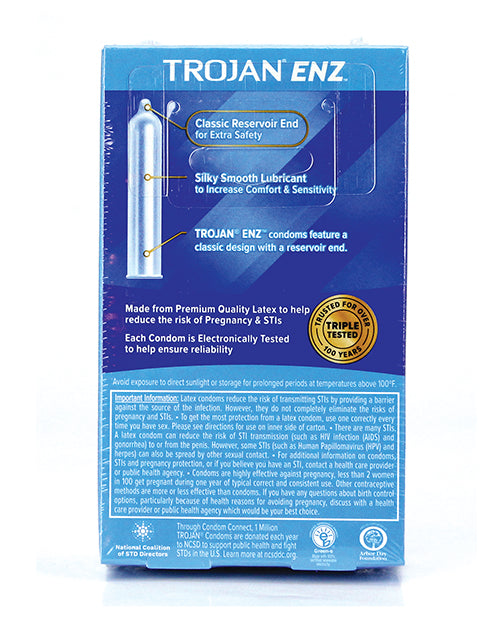 Trojan Enz Lubricated Condoms - Box of 12