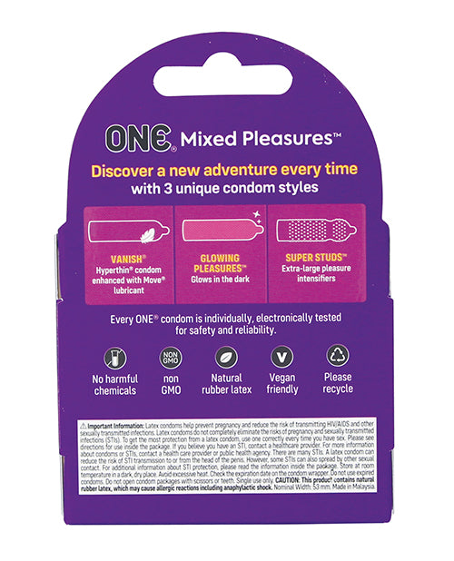One Mixed Pleasures Condoms - Box of 3