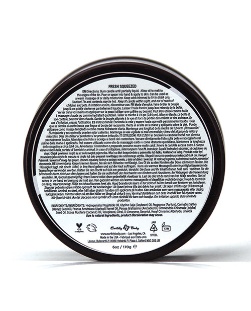 Earthly Body Summer 2025 3 in 1Massage Candle - 6 oz Fresh Squeezed