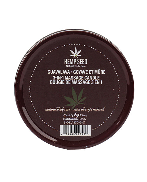 Earthly Body Suntouched Hemp Candle - 6 oz Round Tin Guavalava