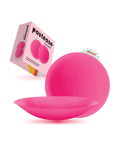 Pastease HALOS Silicone Nipple Covers w/Travel Box - Neon Pink D+ Cup 10 or More Uses