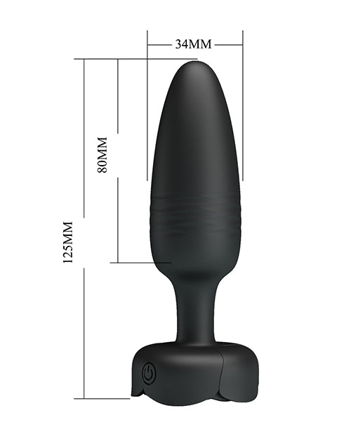 Pretty Love Tarion Thrusting Butt Plug w/Multi Color Bottom Light - Black