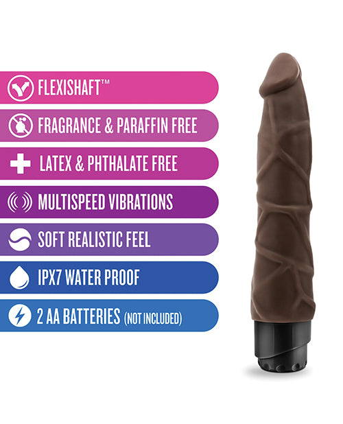 Blush Dr. Skin Cock Vibe 9" Vibrating Cock - Chocolate