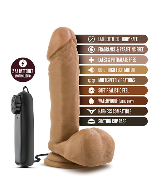 Blush Coverboy Soccer Champ 8" Vibrating Realistic Cock - Mocha