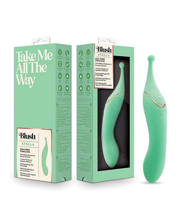 Blush Stella 7 Inch Dual-Ended Clitoral G-Spot Vibrating Wand With Precision Stimulation - Green