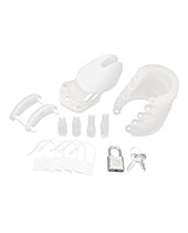 Blue Line Silicone Chastity Cage - White