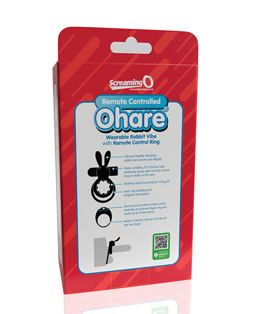 Screaming O Ohare Remote Controlled Vibrating Ring - Black