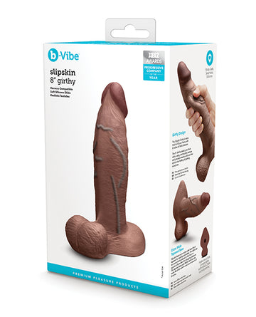 b-Vibe Slipskin 8" Girthy - Brown