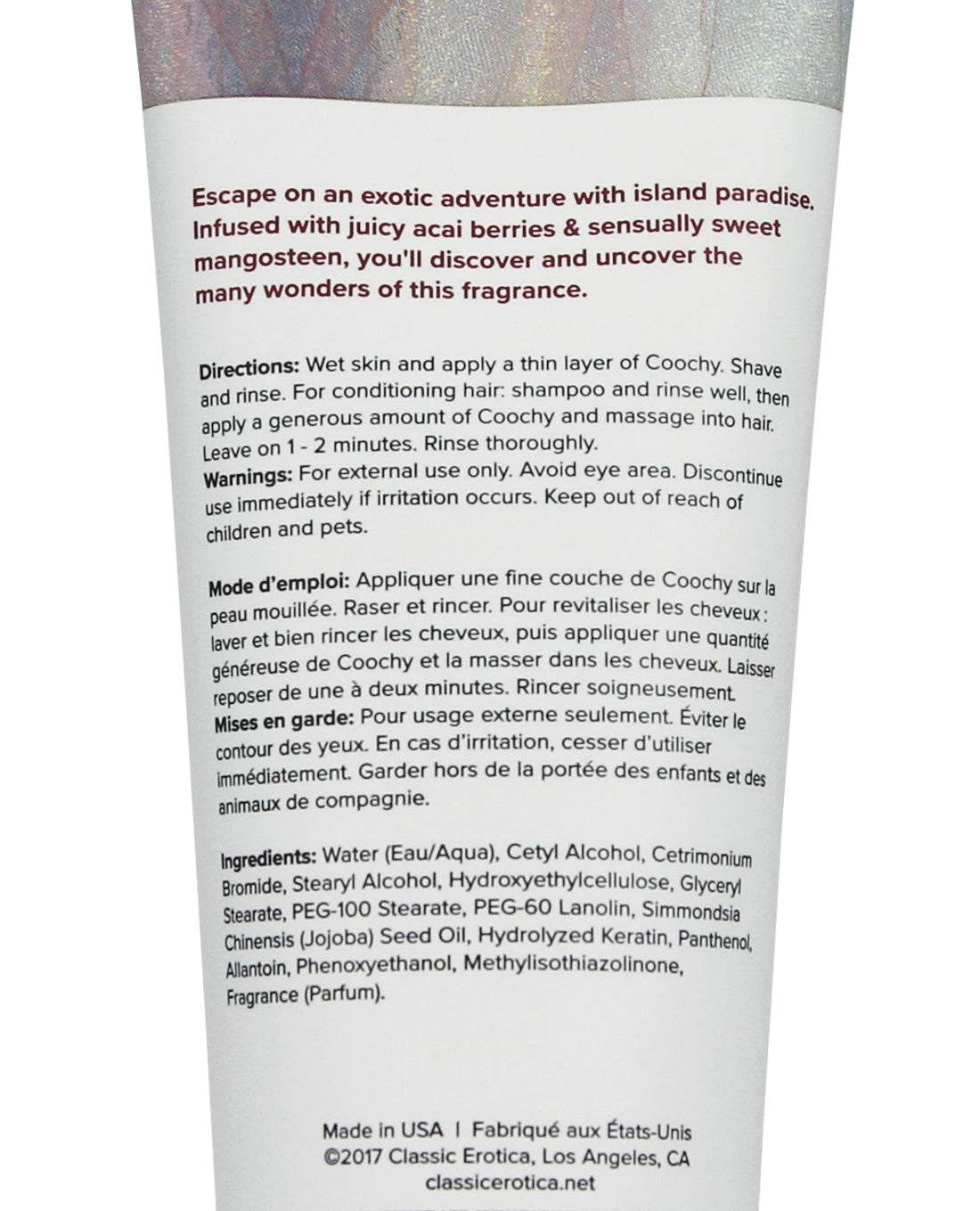 COOCHY Shave Cream - 12.5 oz Island Paradise