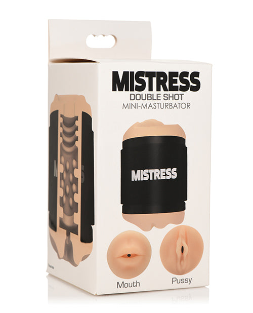 Curve Toys Mistress Double Shot Mini Masturbator Mouth & Pussy - Light