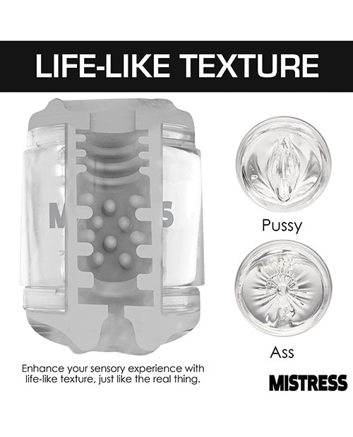 Curve Toys Mistress Double Shot Pussy & Ass Mini Masturbator - Clear