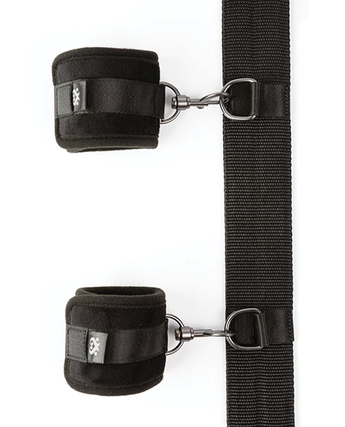 Sei Mio Spread the Love Ankle Spreader Bar w/Wrist Cuffs - Black