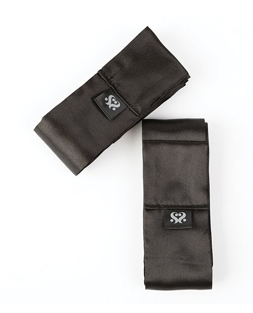 Sei Mio Nights in Tied Satin 2 X Silk Sash Restraints - Black