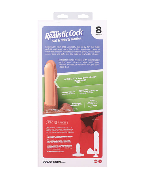 Realistic 8" ULTRASKYN Cock w/Balls - Brown