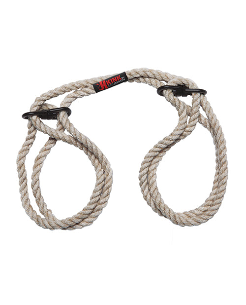 Merci Hogtie - Bind & Tie Wrist or Ankle Cuffs - 6 mm Hemp - Black