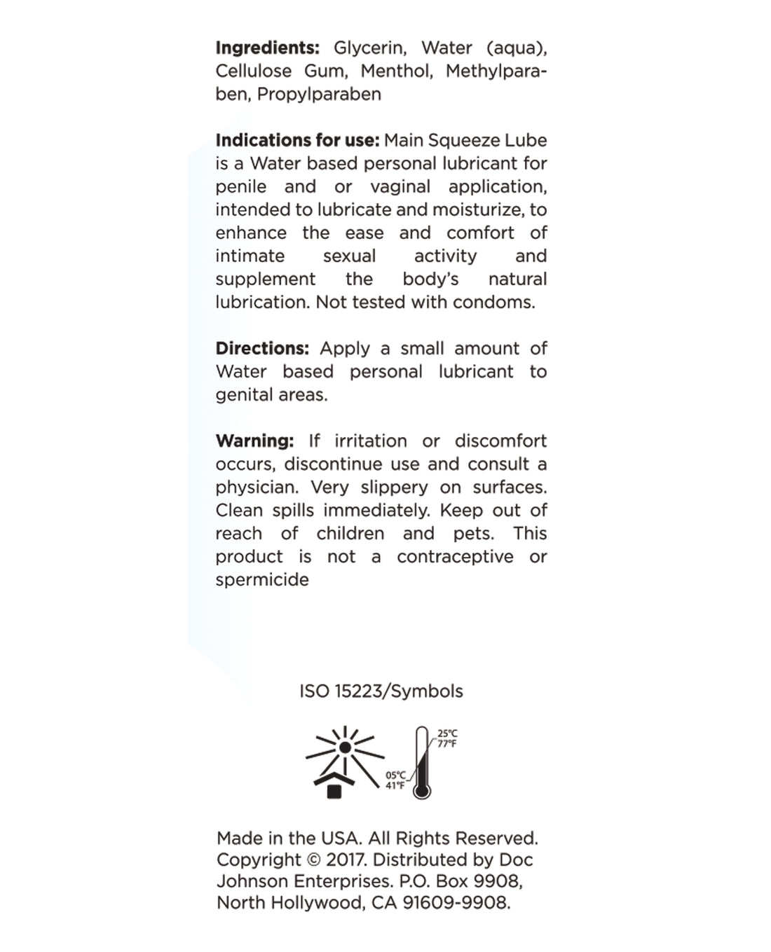 Main Squeeze Cooling/Tingling Water-Based Lubricant - 3.4 oz