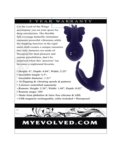 Evolved Lord of the Wings Flapping & Vibrating Stimulator - Purple