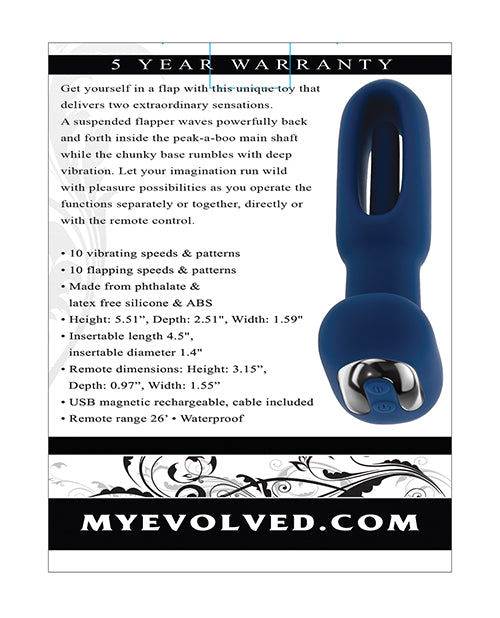 Evolved The Flapper Remote Controlled Clit Tickler & Vibrator - Blue