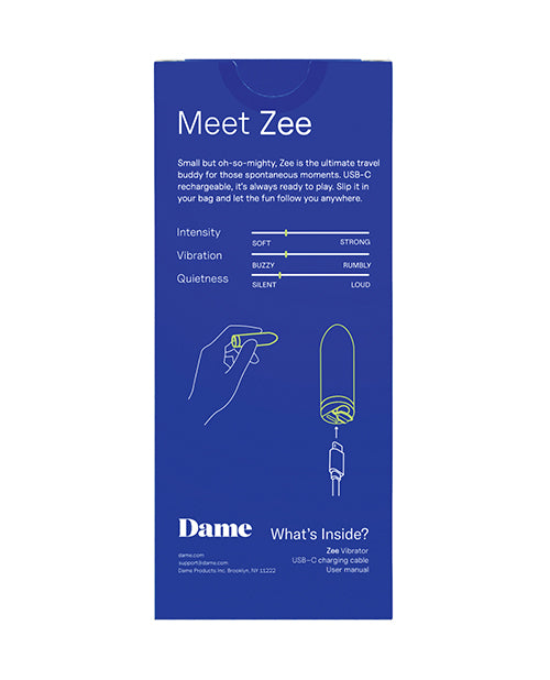 Dame Zee Bullet Vibrator - Citrus
