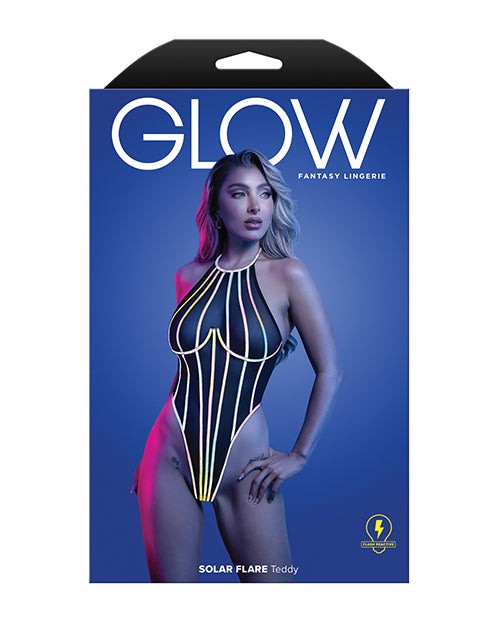 Solar Flare Flash Reflective Binding Halter Tie Teddy - Black S/M