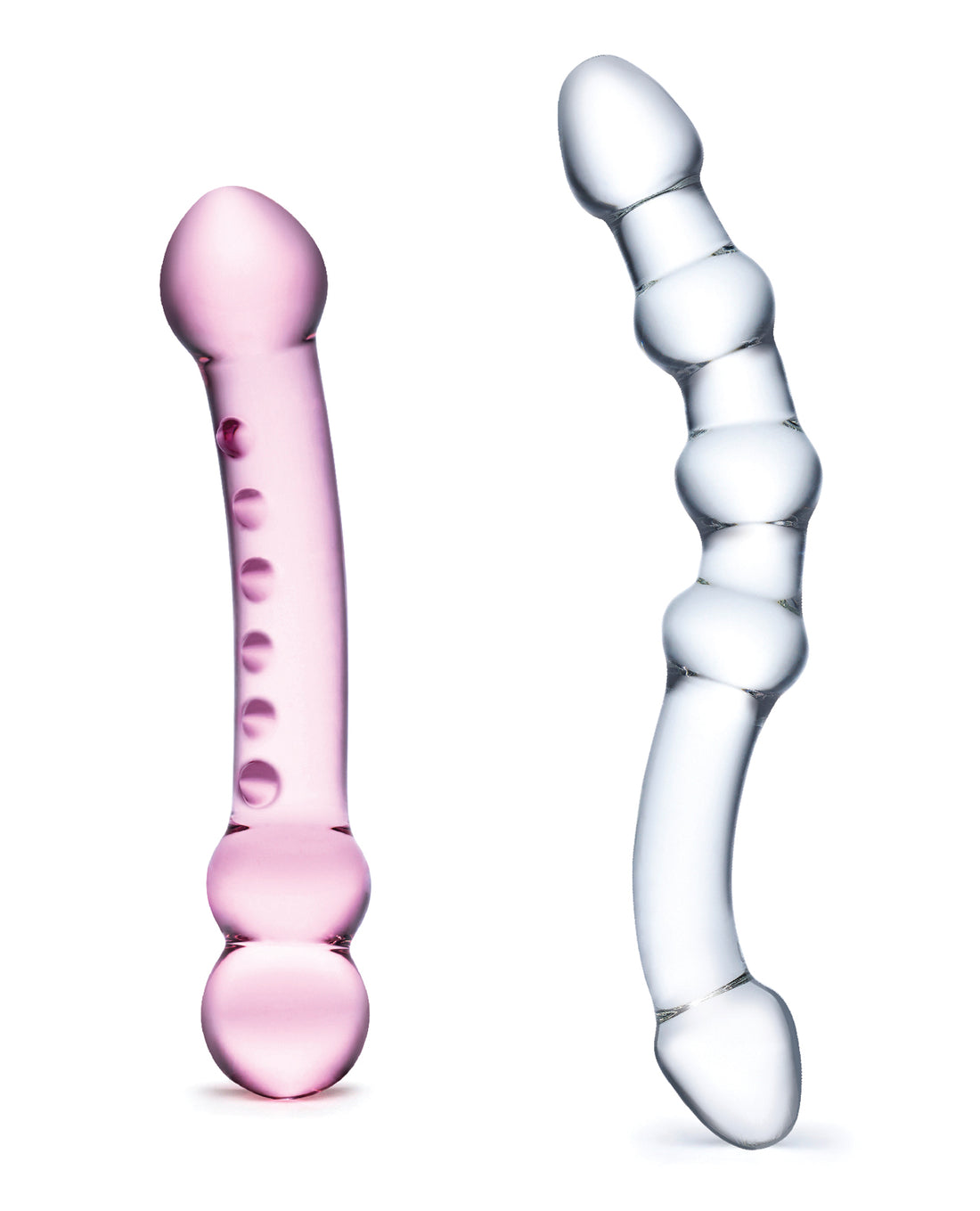 Glas 2 pc Double Pleasure Glass Dildo Set