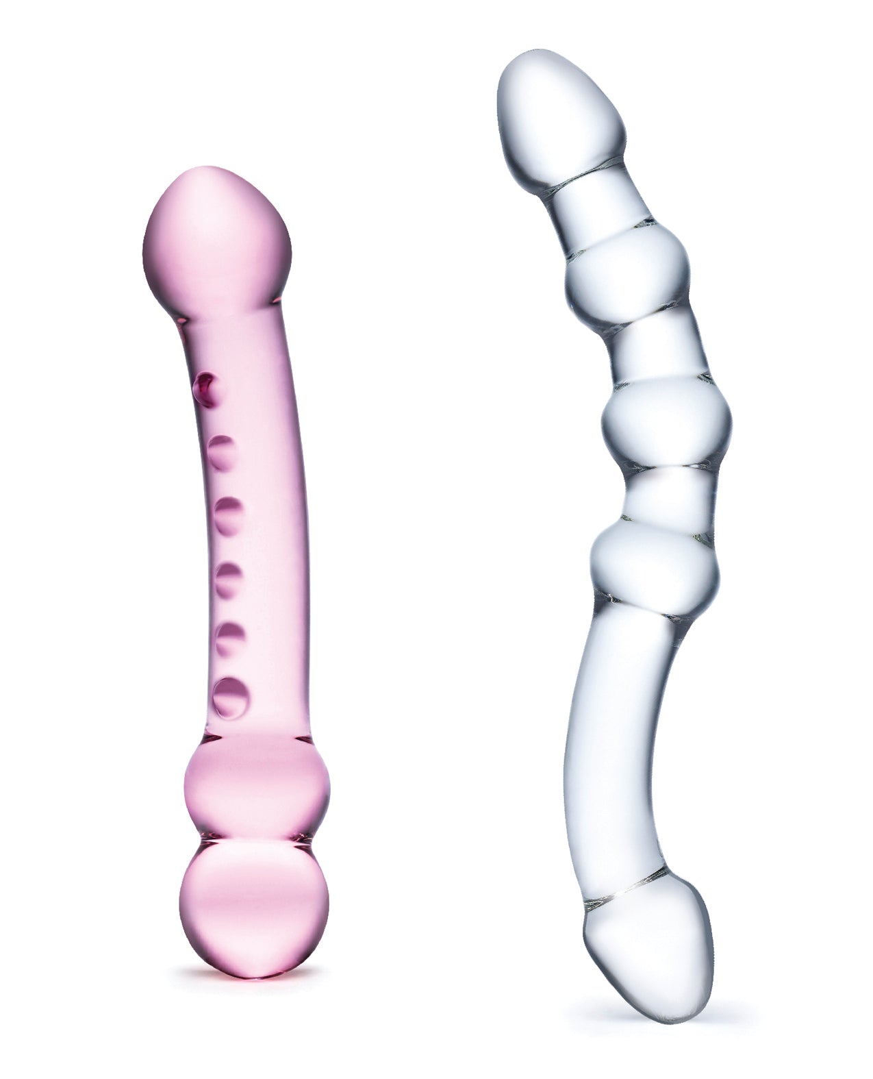 Glas 2 pc Double Pleasure Glass Dildo Set