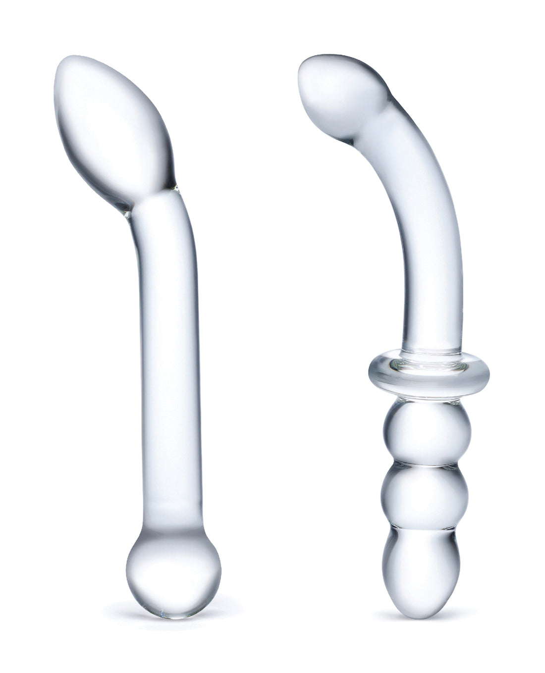 Glas 2 pc G-Spot Pleasure Glass Dildo Set - Clear