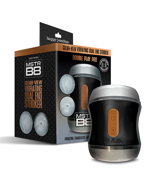 MSTR B8 Double Play Pro Vibrating Clear-View Dual End Stroker