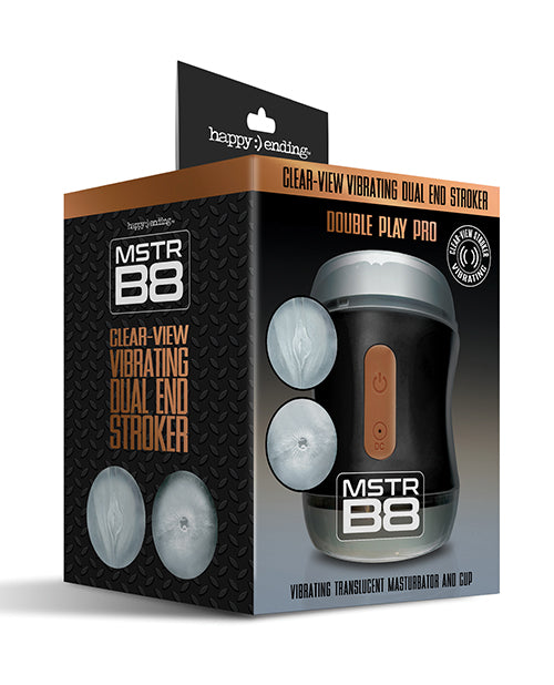 MSTR B8 Double Play Pro Vibrating Clear-View Dual End Stroker