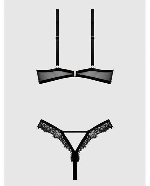 Nadia Lace & Mesh Cutout Teddy - Black SM