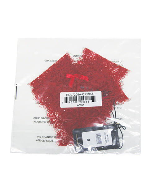 Lana Sheer Lace V-Thong - Red 3X/4X