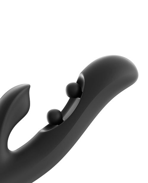 GEM Twin Balls Rabbit Vibrator - Black