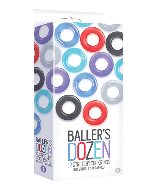 The 9's Baller's Dozen Original 12 pc Cockring Set - Asst. Colors