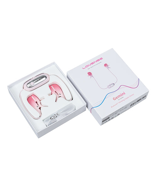 Lovense Gemini Vibrating Nipple Clamps - Pink