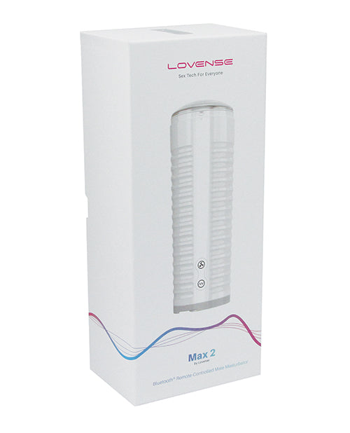 Lovense Max 2 Rechargeable Male Masturbator w/White Case - Clear Sleeve