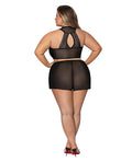 modern-romance-tie-front-halter-tap-pant-black-2x image