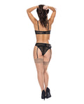 ooh-la-lace-demi-bra-garter-tanga-panty-black-lxl image