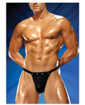 Male Power Rip off Thong w/Studs Black S/M
