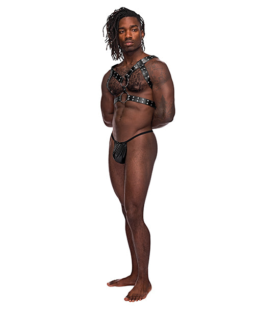 leather-gemini-double-ring-harness-black-os image