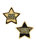 neva-nude-nice-naughty-bitch-glitter-stars-blackgold-os image