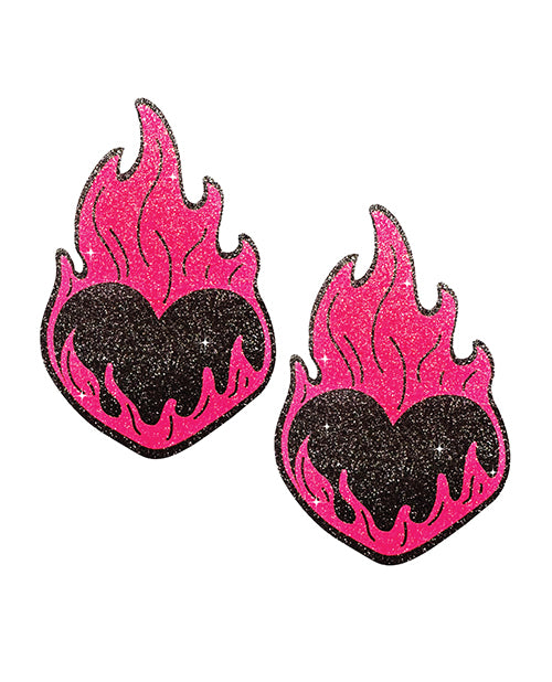 neva-nude-flaming-heart-glitter-pasties-blackred-os image