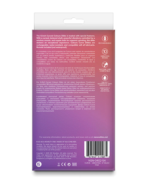 Colours Curve Vibrating 6" Dildo - Pink