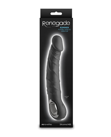 Renegade Rimmer Vibrating Dong w/Handle - Black