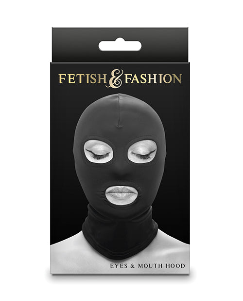 Fetish & Fashion Eyes & Mouth Hood - Black