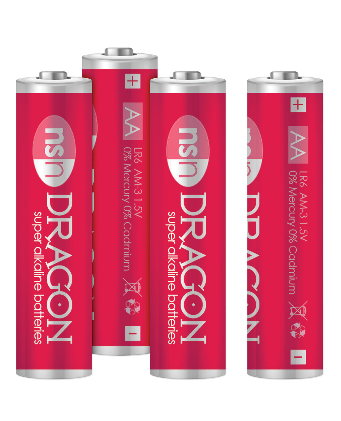 Dragon Alkaline Batteries - AA Pack of 4