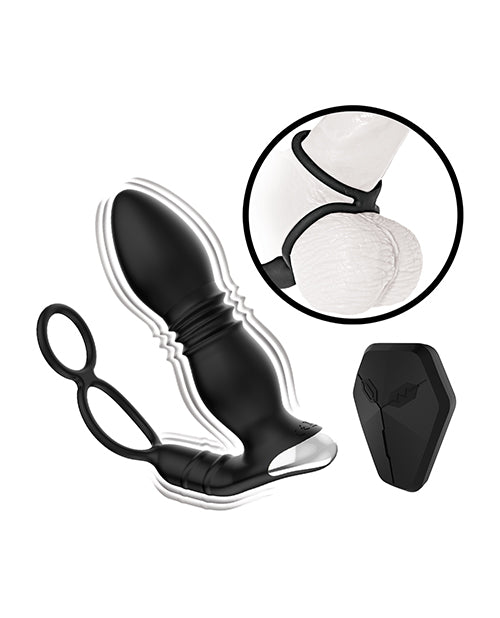 ass-station-remote-prostate-power-plug-wcock-ball-ring-black image